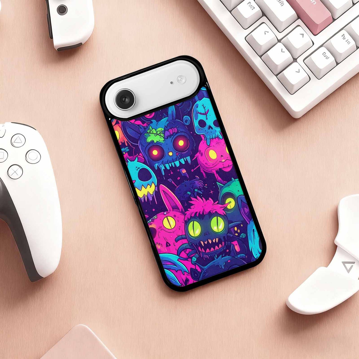 iPhone 17 Air Case — Mixed Toxic Glow Creature Pattern Cartoon, Custom Print Case Cover