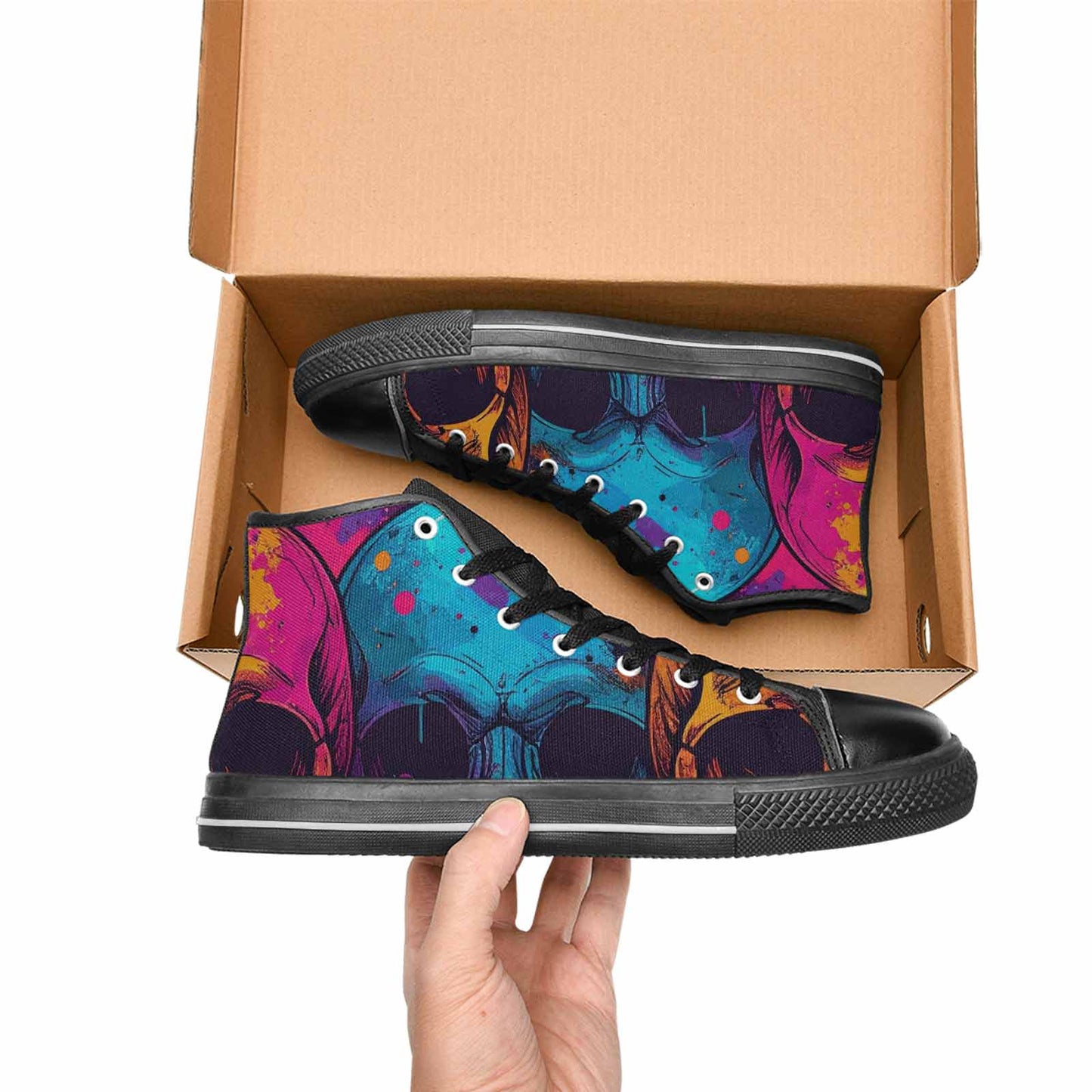 MEN'S Skulls Splatter Comic High Top Canvas Y2K Sneakers