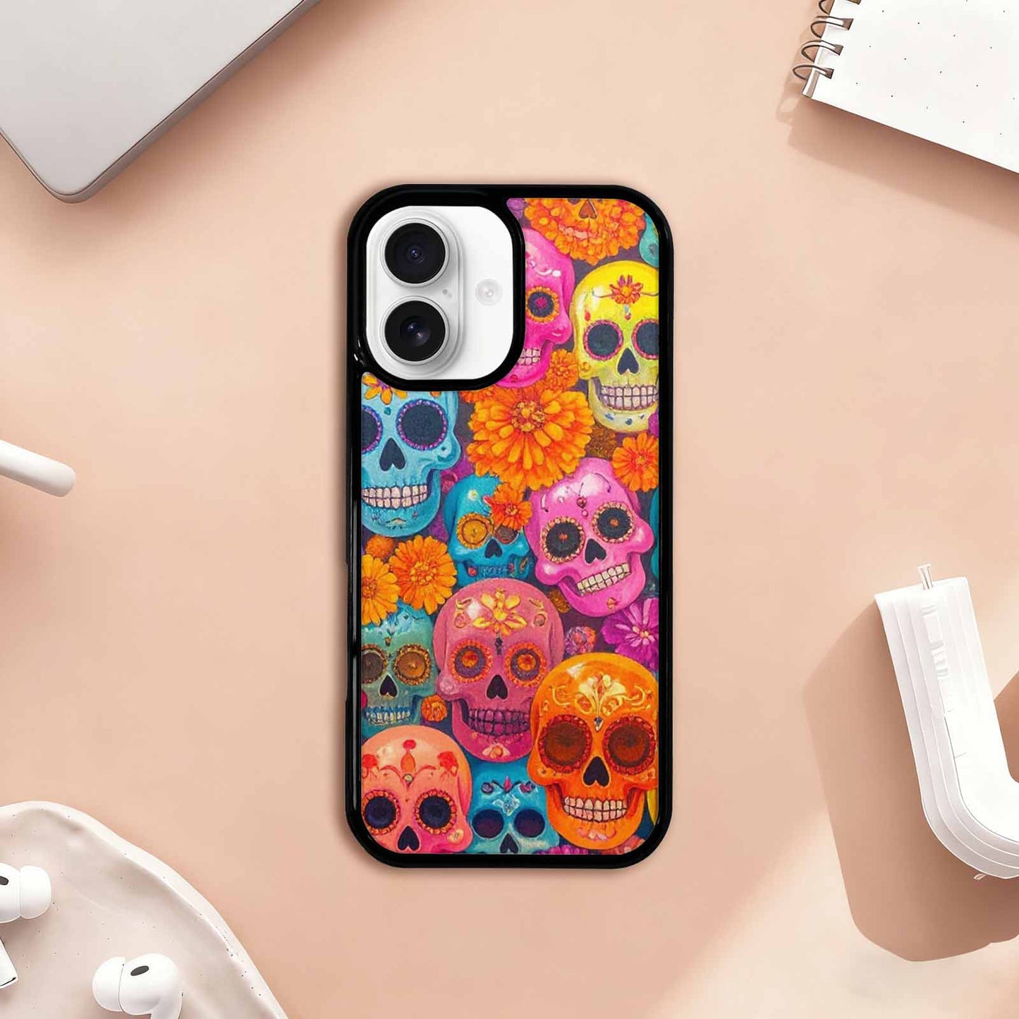 iPhone 17 Case — Ornate Candy Color Skull Gothic Skulls, Custom Designed Case Cover