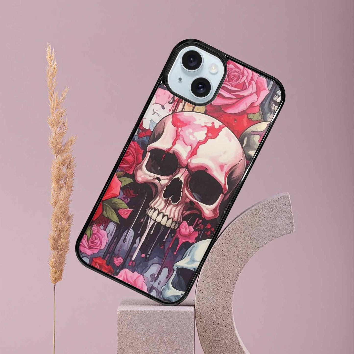 iPhone 15 Plus Case — Skulls And Roses Skulls And Roses, Custom Printed Phone Case