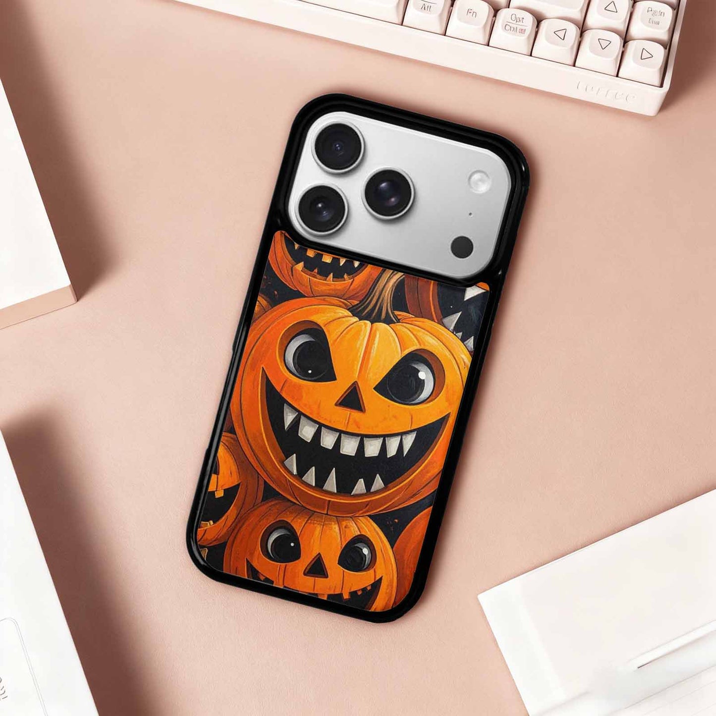 iPhone 17 Pro Case — Seamless Repeating Pattern Of Overlapping Cartoon, Custom Designed Case Cover