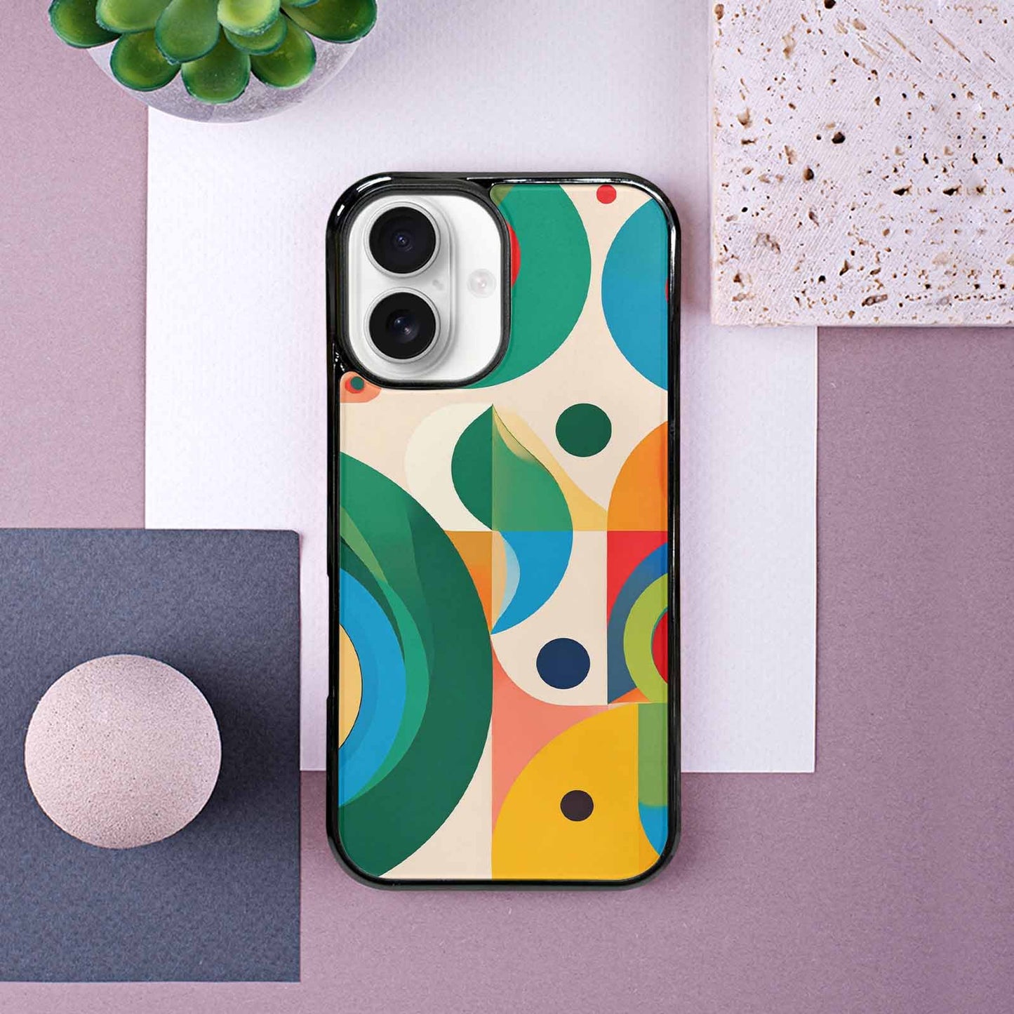 iPhone 16 Case — 1960s Mod Cartoon Art Pattern, Personalized Phone Case