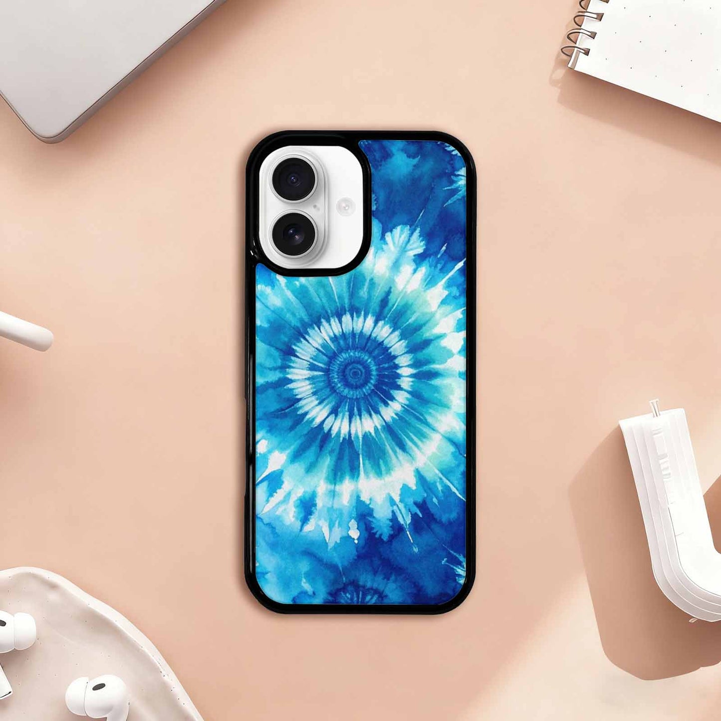 iPhone 17 Case — Tie Dye Ocean Blues Tie Dye, Custom Art Phone Cover