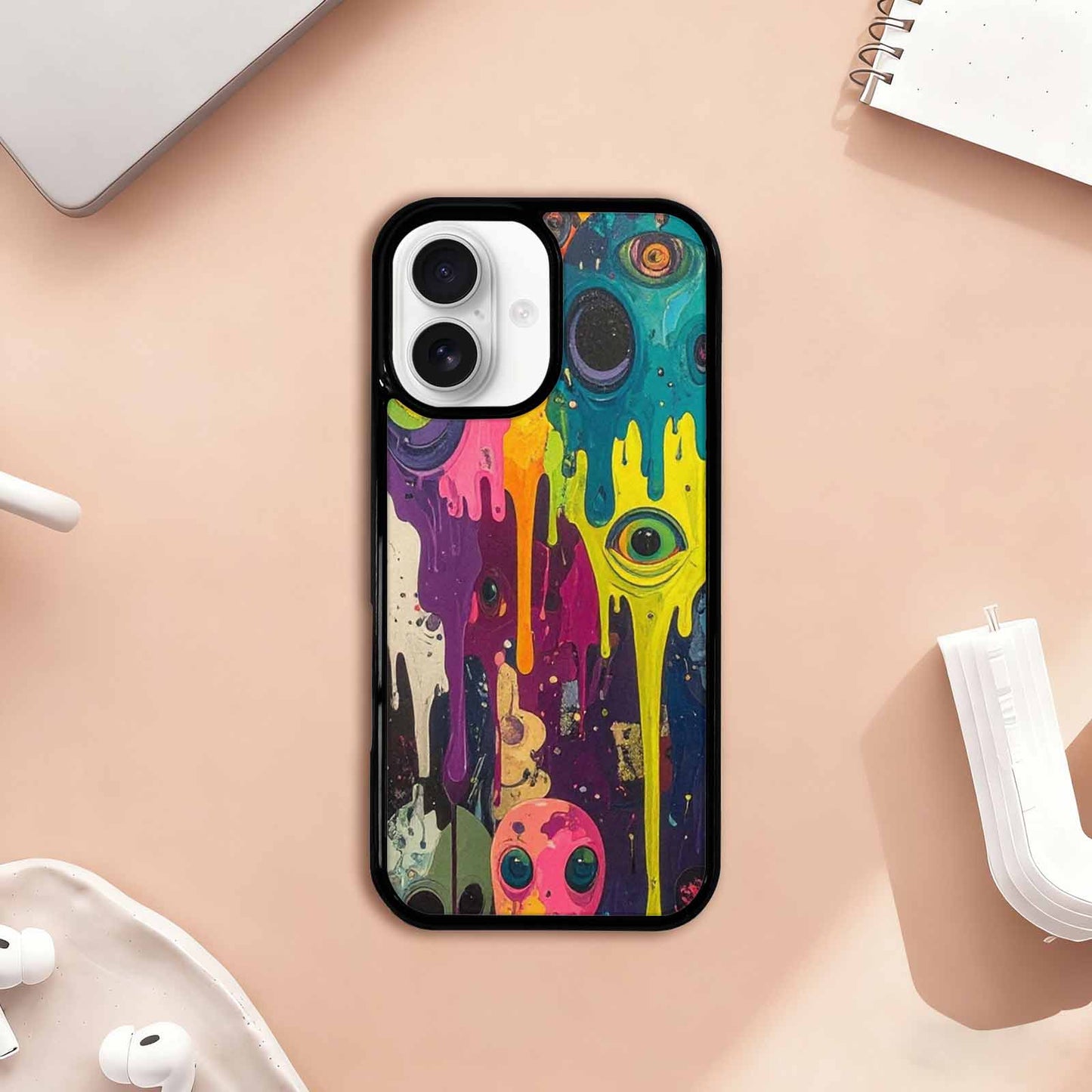 iPhone 17 Case — Aliens Camomelting Aliens Patt Alien Scifi, Custom Printed Phone Case