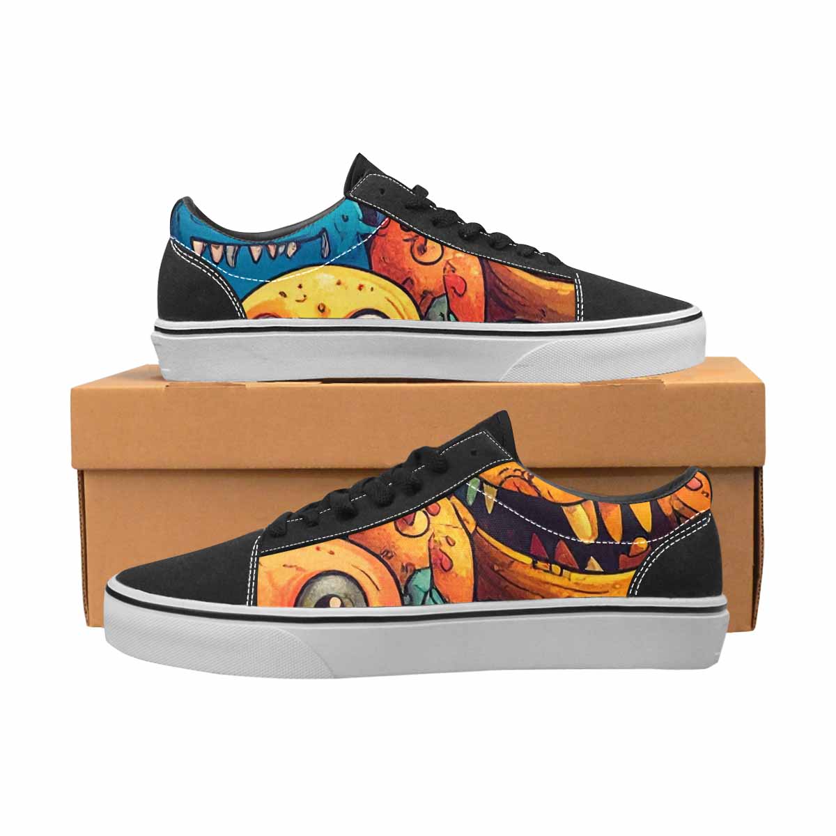 WOMEN'S Cartoon Monster Character Canvas Lace-Up Cottagecore Sneakers