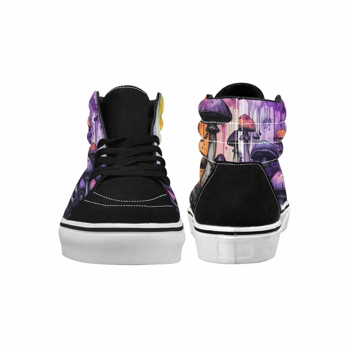 MEN'S Rainbow Drip Mushrooms High Top Canvas Dark Academia Custom Sneakers
