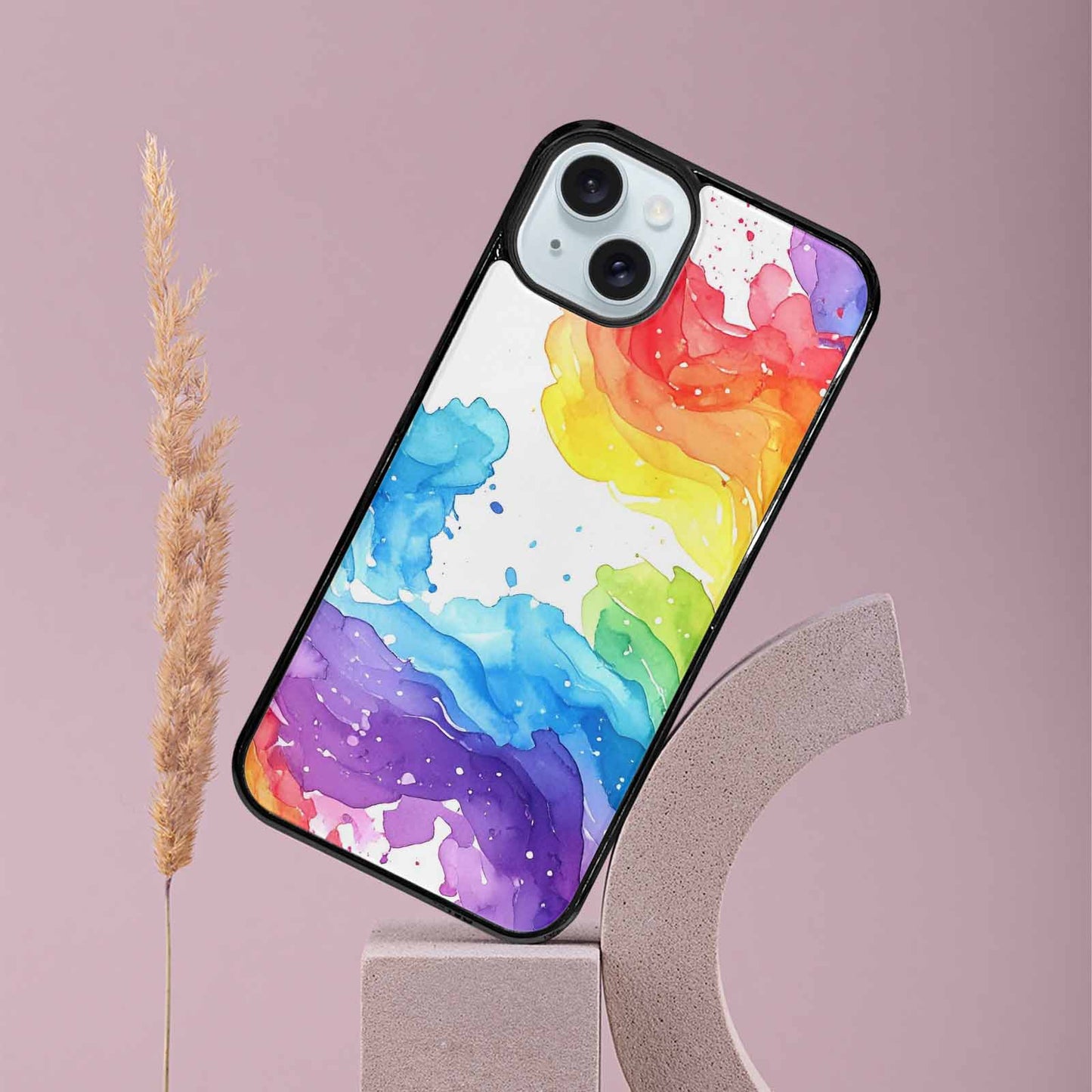 iPhone 15 Plus Case — Watercolor Splash Abstract Pattern Seamless Repeat, Custom Art Phone Cover
