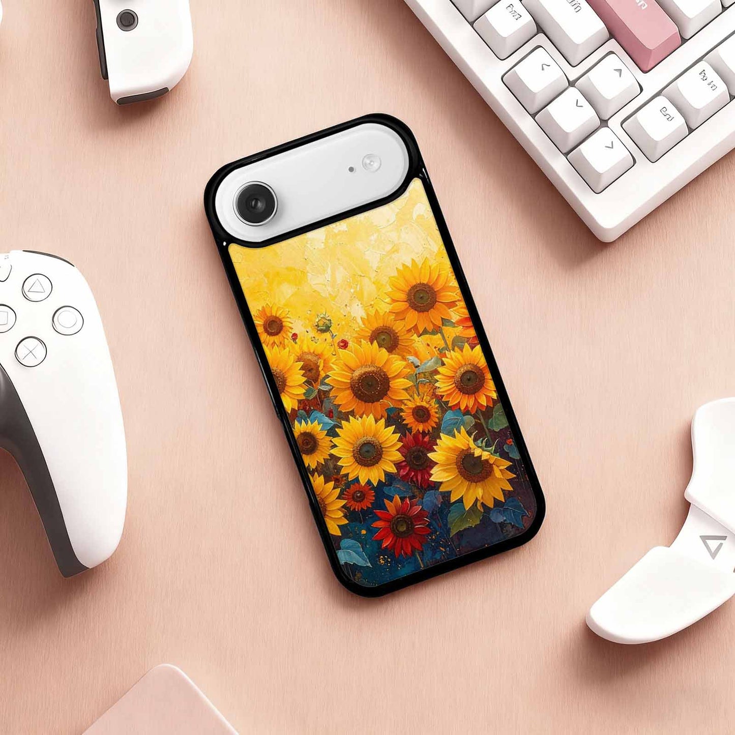 iPhone 17 Air Case — Full Color Vibrant Sunflower Burst Floral, Personalized Phone Case
