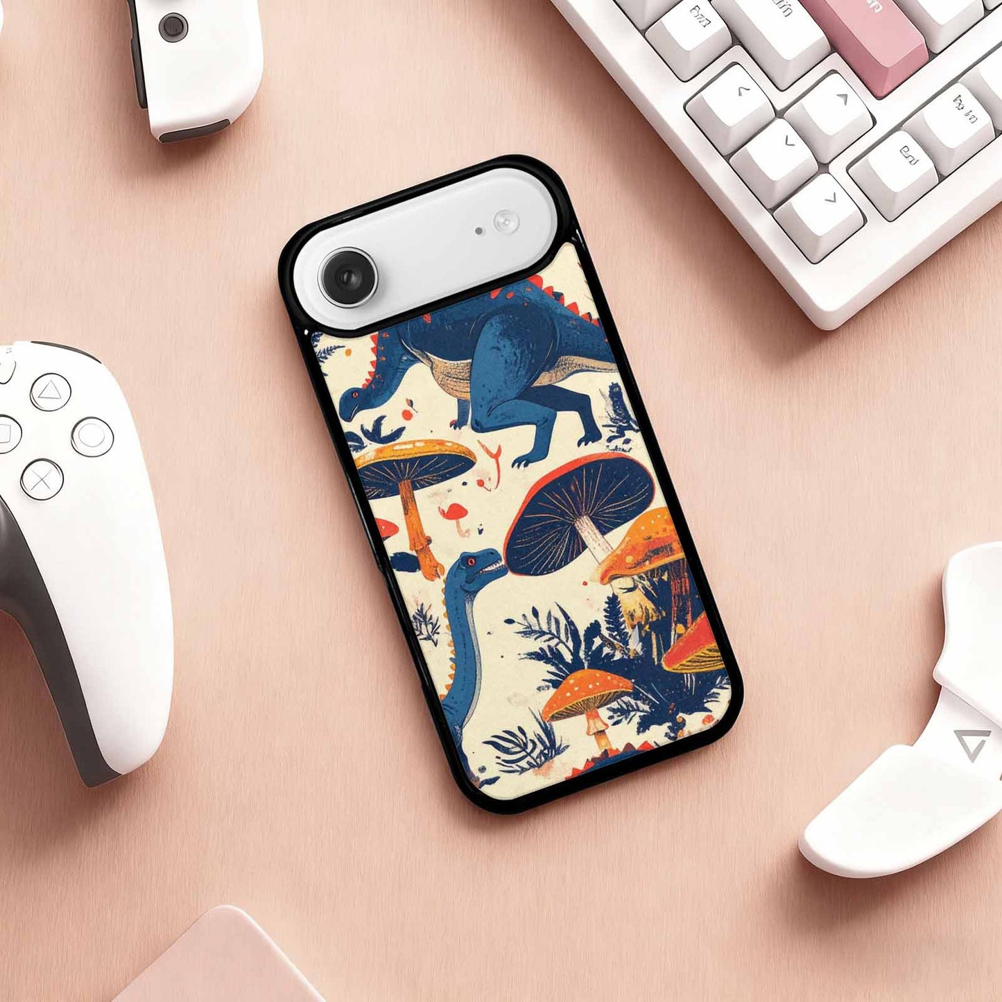 iPhone 17 Air Case — Vintage Dinosaurs Mushroom Retro Vintage, Custom Art Phone Cover