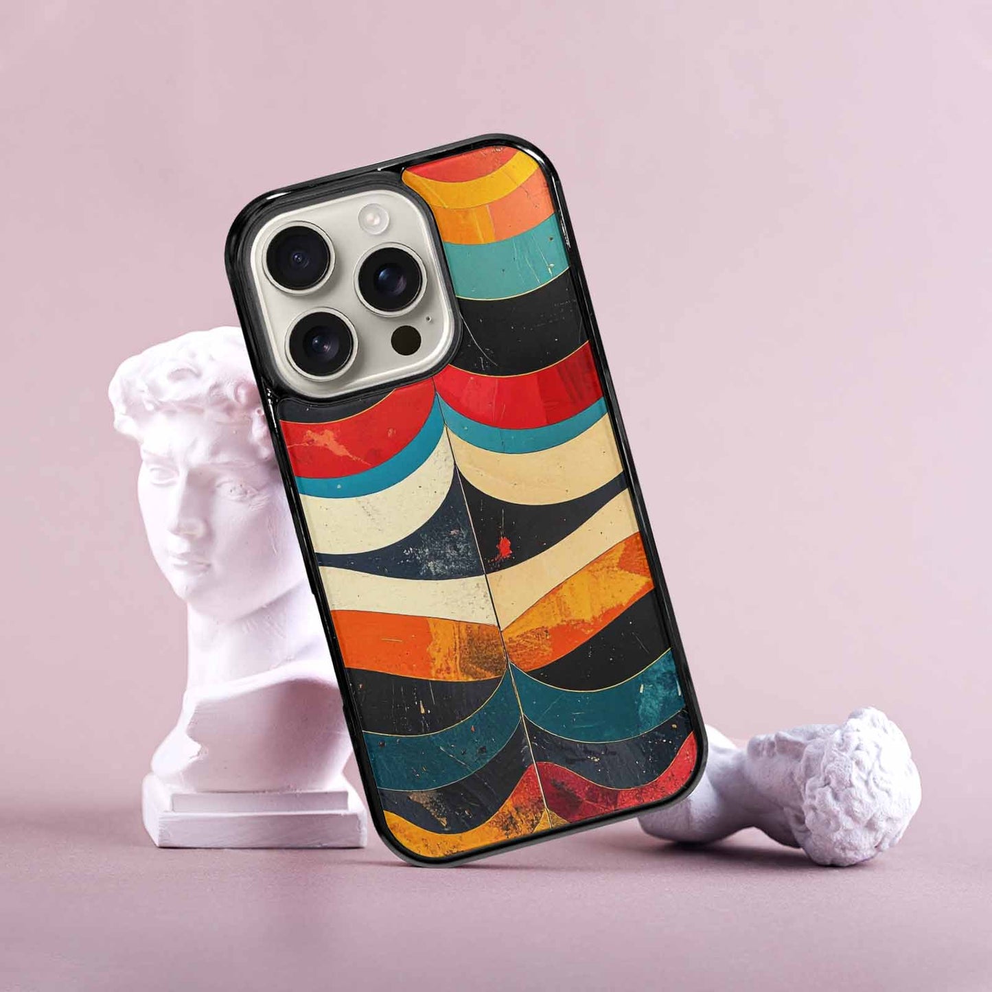 iPhone 16 Pro Case — Retro Wave Scallop Stripe Small Wavy, Custom Printed Phone Case