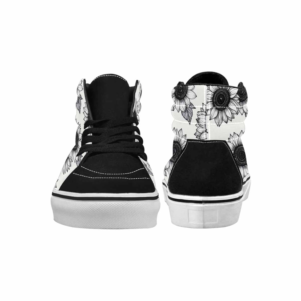 MEN'S Minimalist Line Art Sunflower High Top Canvas Dreamcore Custom Shoes