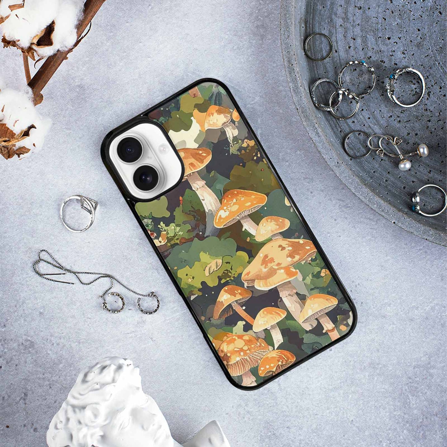 iPhone 16 Plus Case — Mushrooms Camomushrooms Patter 9y1, Custom Made Phone Cover