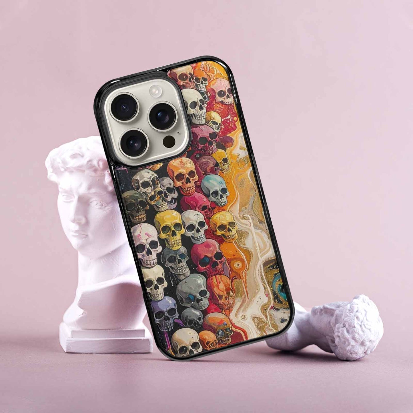 iPhone 16 Pro Case — Skulls Marbleskulls Pattern, Customized Protective Case