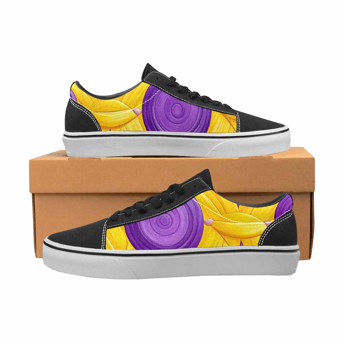 WOMEN'S Intersex Flag Color Canvas Lace-Up Cottagecore Custom Shoes