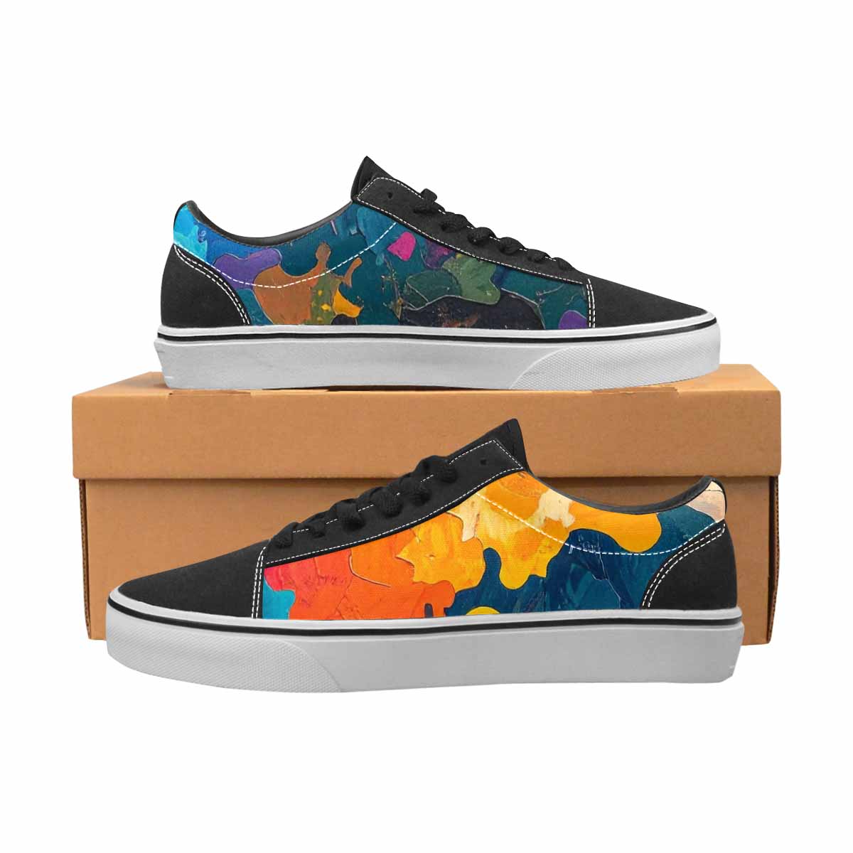 WOMEN'S Camo Patches Lace-Up Canvas Grunge Custom Shoes