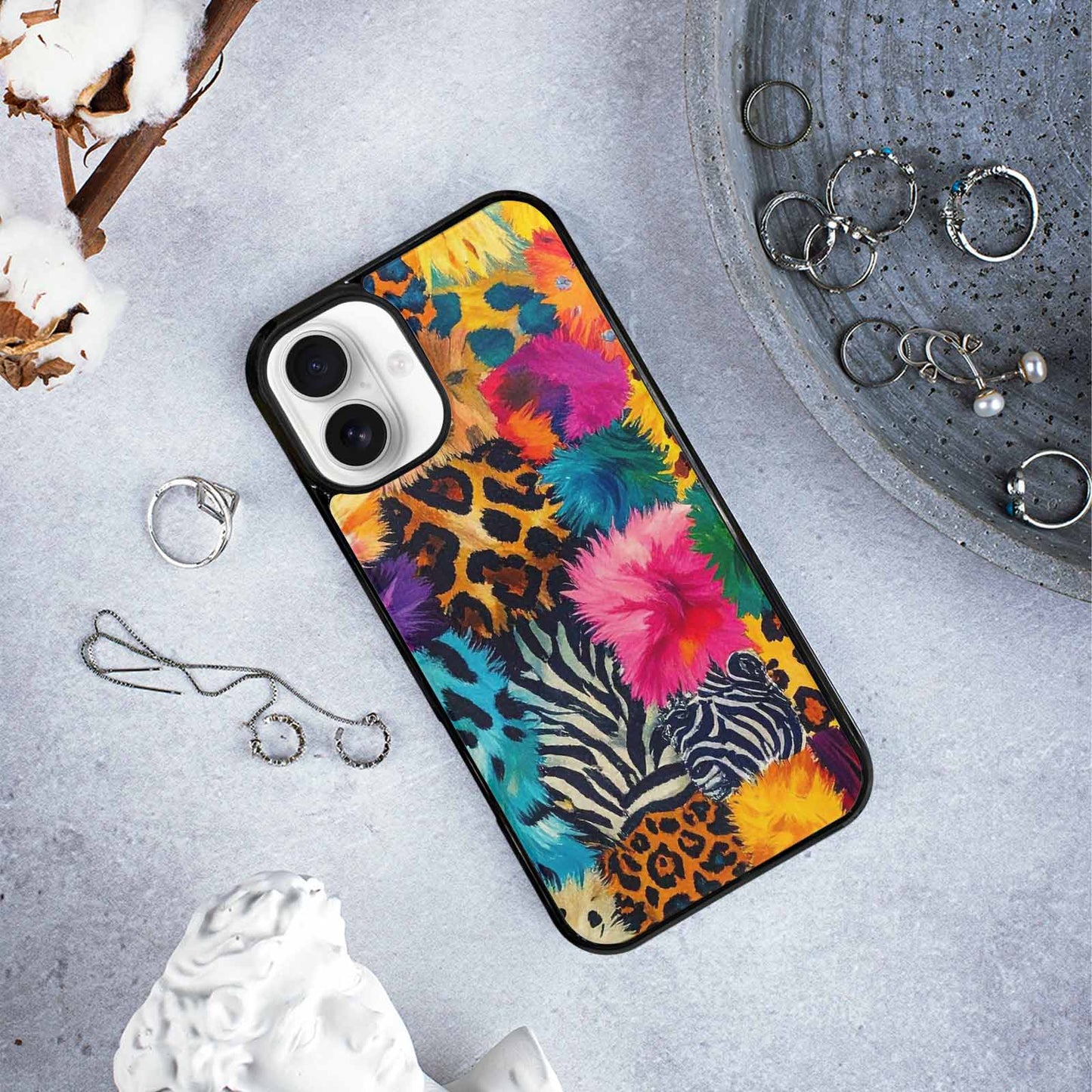 iPhone 16 Plus Case — Full Color Vibrant Animal Print Animal, Personalized Phone Case