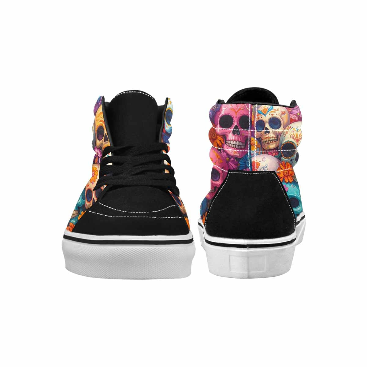 MEN'S Sugar Skulls Melting Sugar High Top Canvas Vibrant Chaos Custom Sneakers
