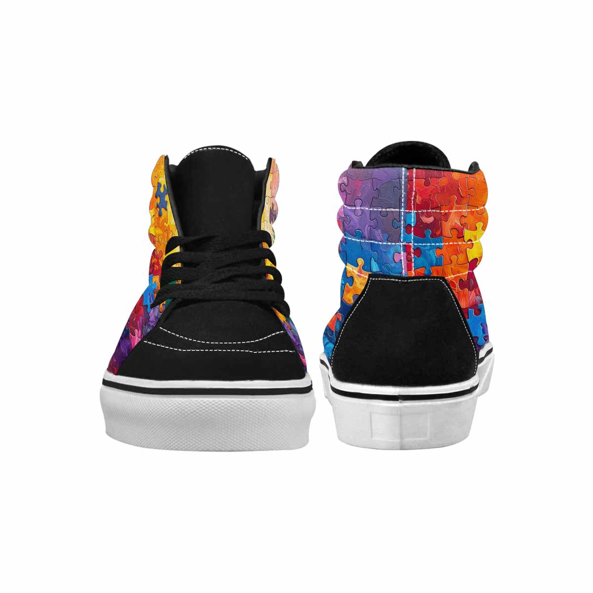 MEN'S Autism Puzzle Pieces High Top Canvas Surreal Custom Shoes