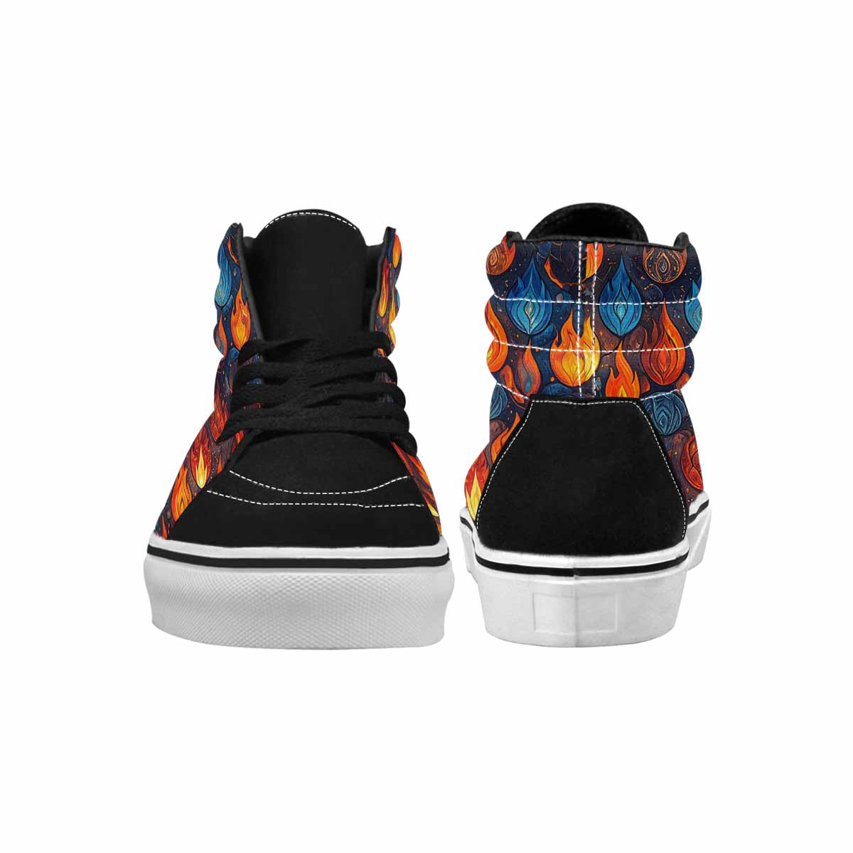 MEN'S Fire Flame High Top Canvas Surreal Shoes