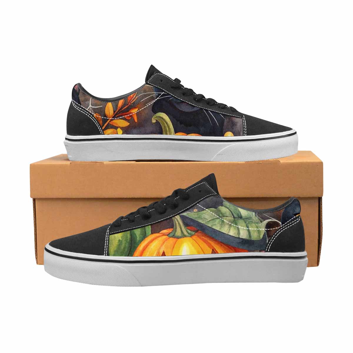 WOMEN'S Halloween Canvas Lace-Up Neon Fantasy Custom Sneakers