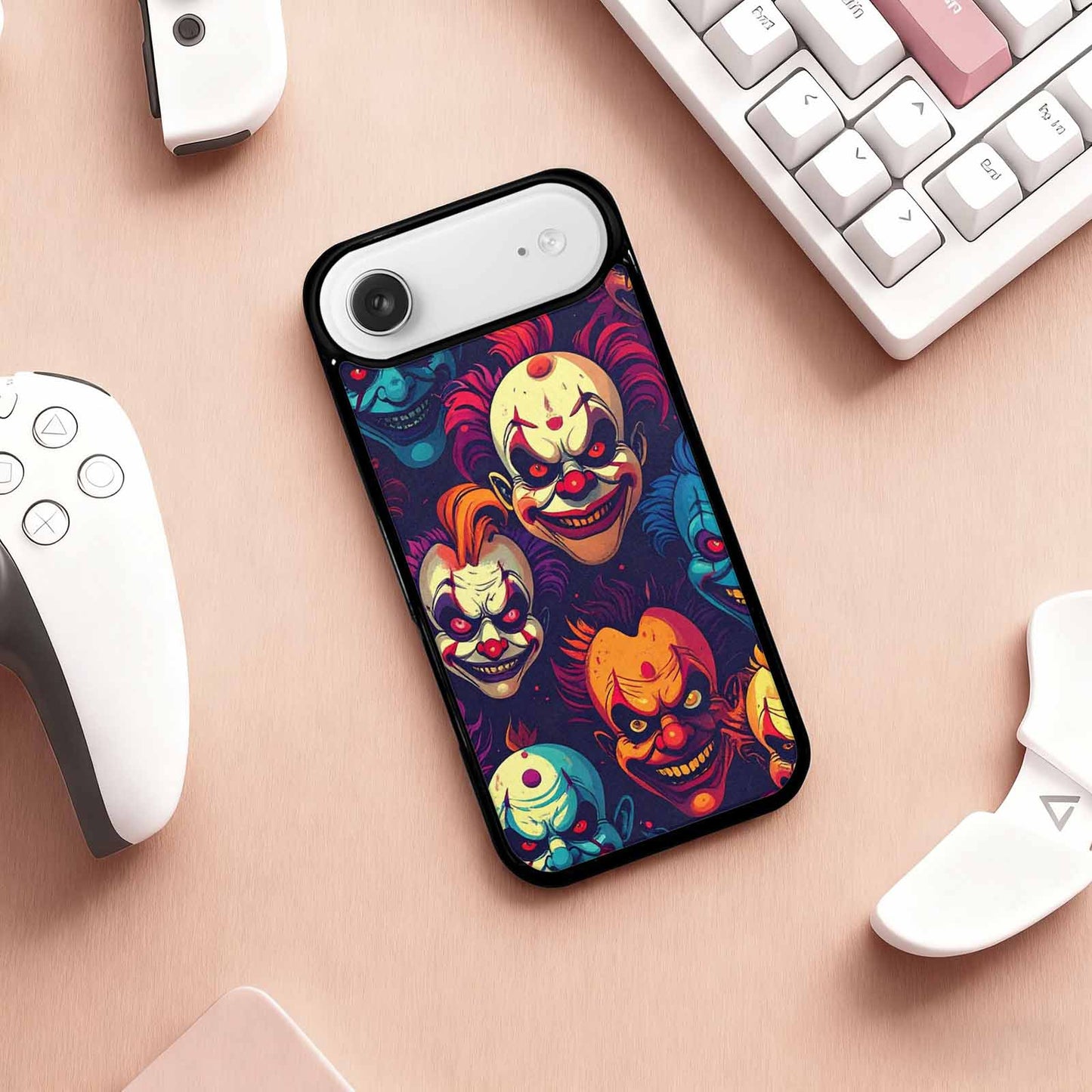iPhone 17 Air Case — Evil Clowns Heads Faces Overlapping Cartoon, Original Design Phone Case