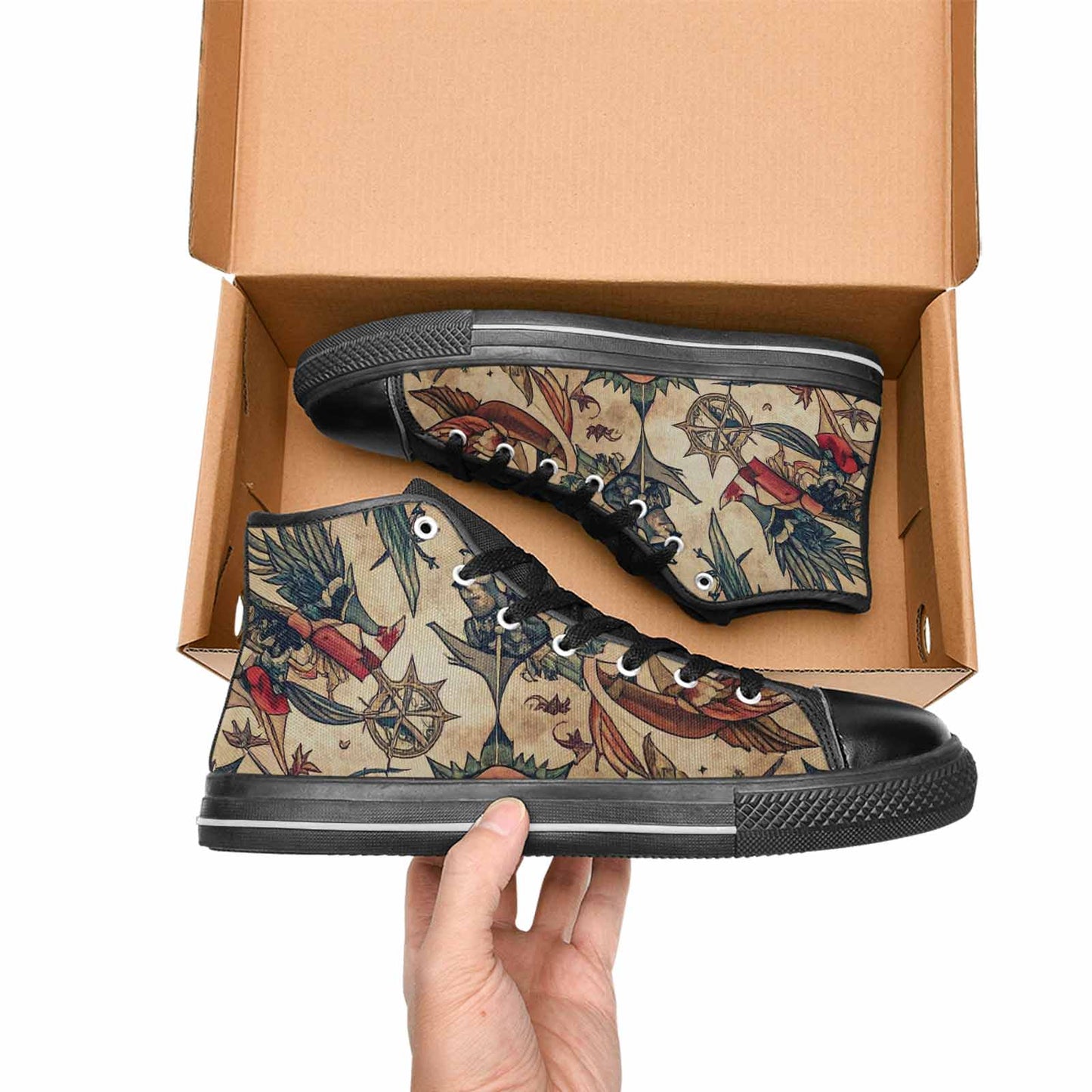MEN'S Old School Tattoo High Top Canvas Aesthetic Sneakers