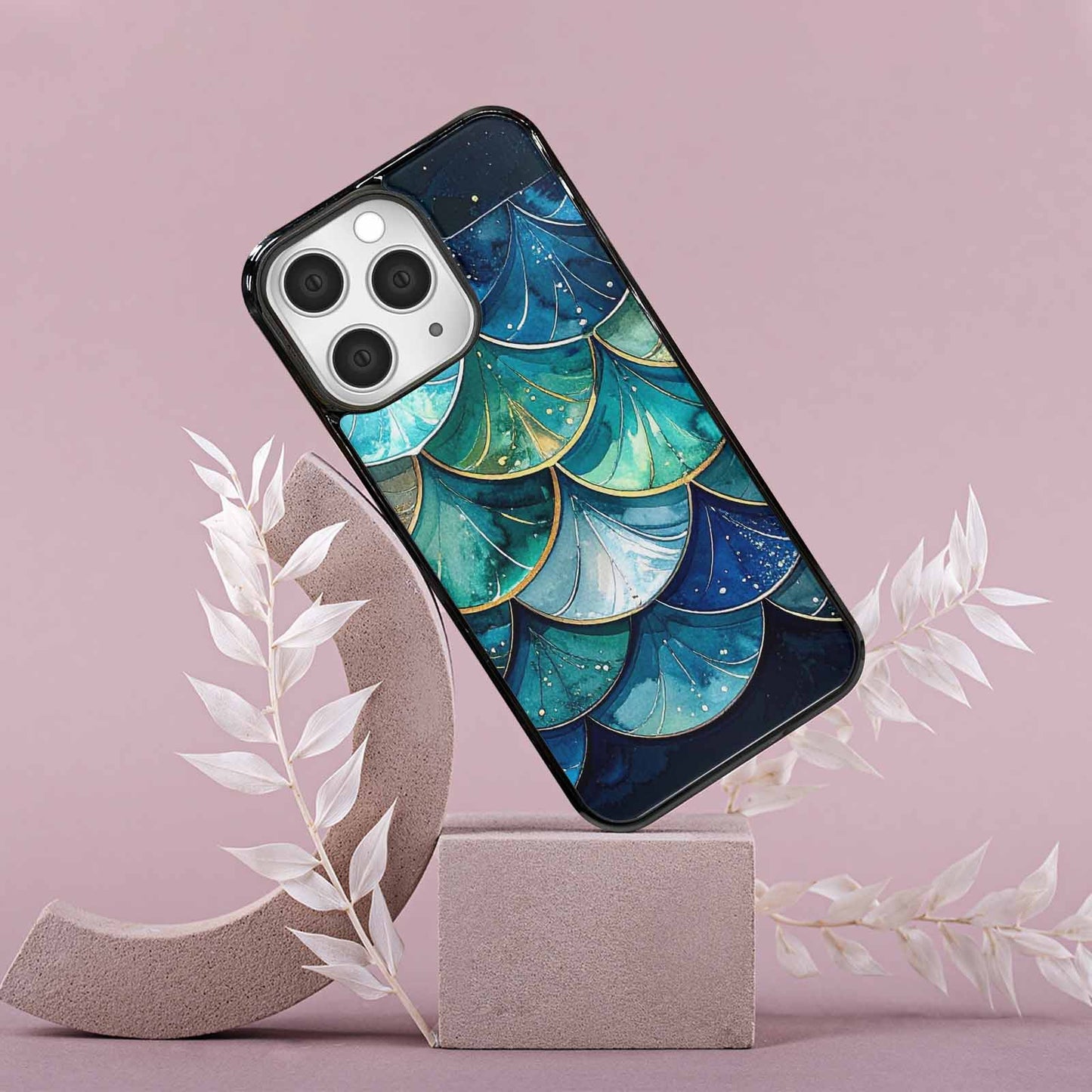 iPhone 15 Pro Max Case — Mermaid Scale Art Pattern, Unique Phone Case Design