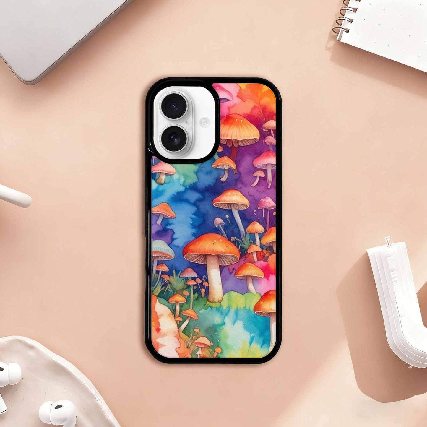 iPhone 17 Case — Mushrooms Tie Dyemushrooms Pat Tie Dye, Unique Phone Case Design