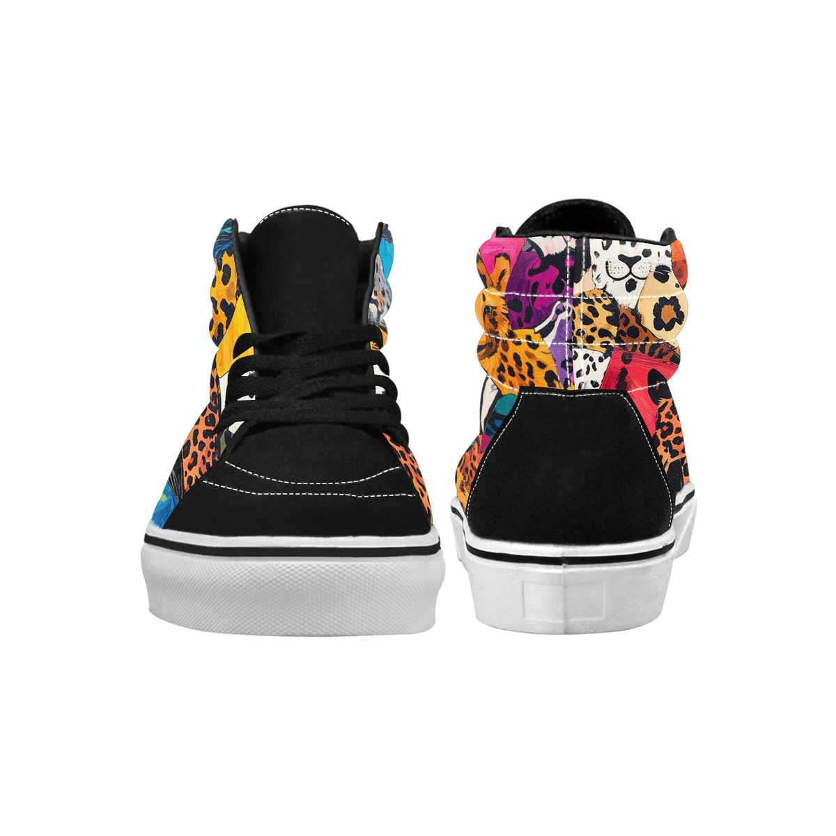 MEN'S Full Color Vibrant Animal High Top Canvas Neon Fantasy Shoes