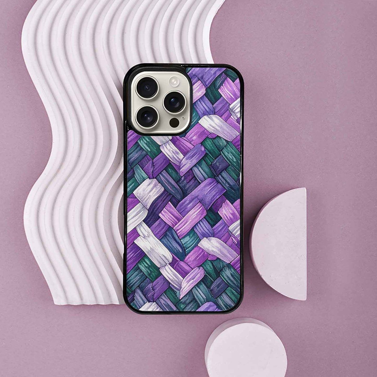 iPhone 16 Pro Max Case — Genderqueer Flag Color Theme Small Rainbow, Custom Made Phone Cover