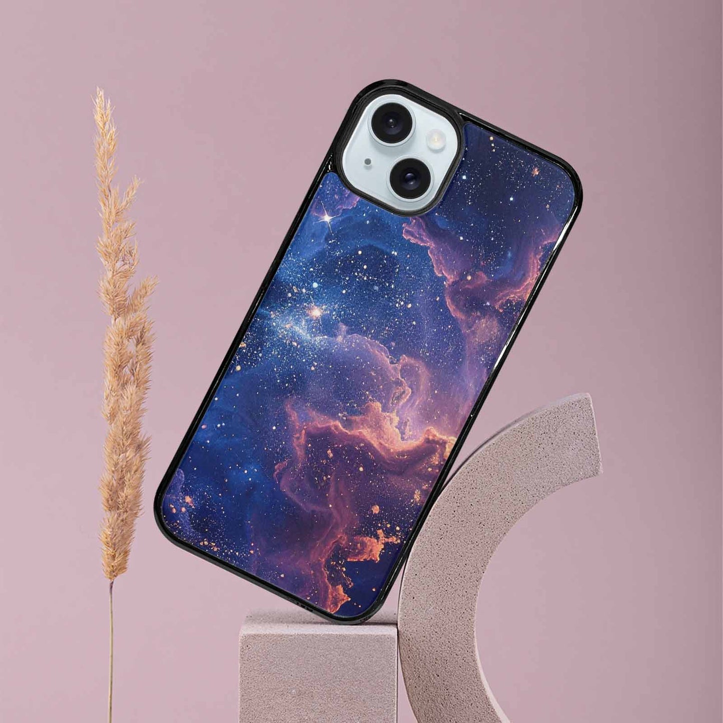 iPhone 15 Plus Case — Nebula Texture With Dense Star Cluster, Custom Made Phone Cover