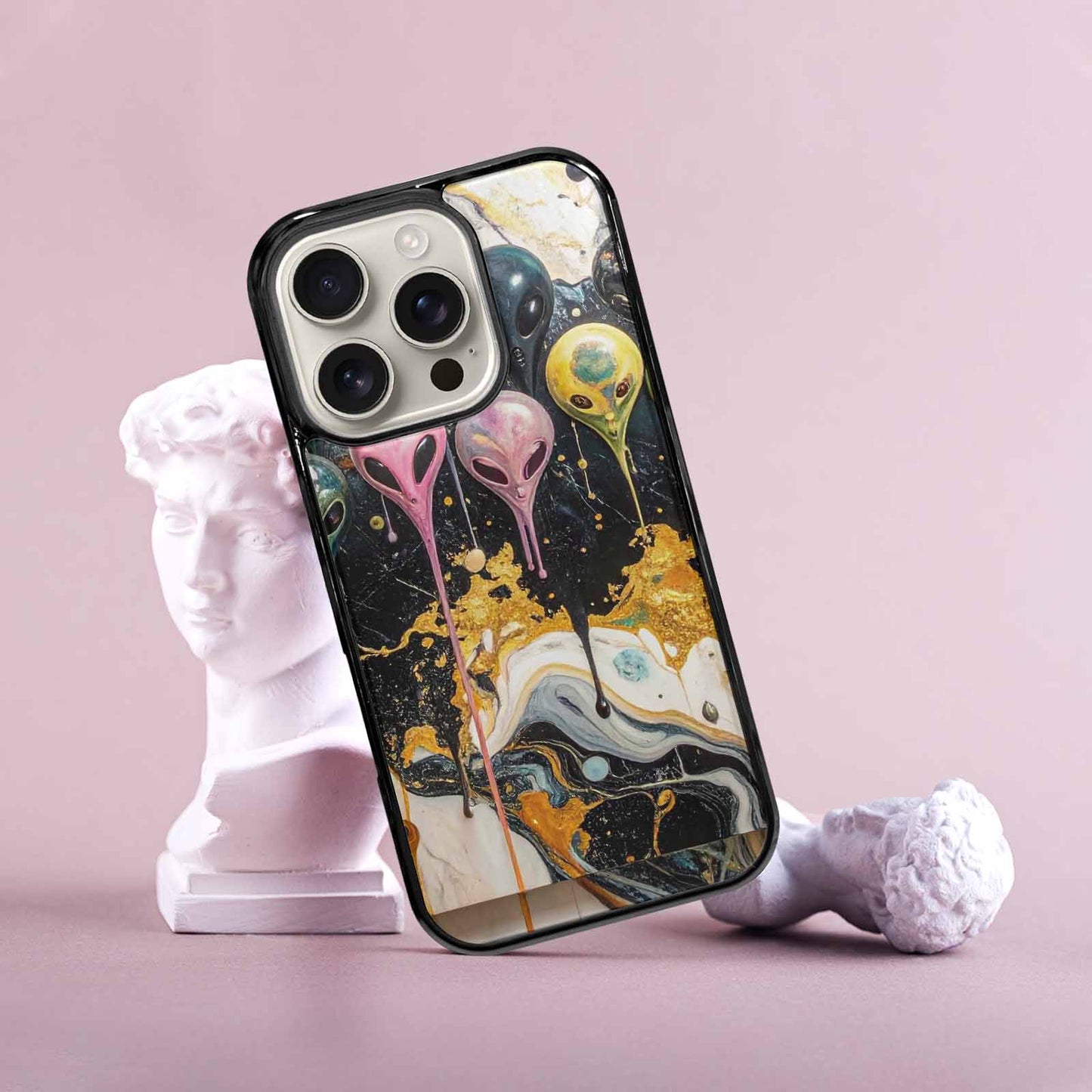 iPhone 16 Pro Case — Aliens Marblemelting Aliens Pa, Custom Printed Phone Case