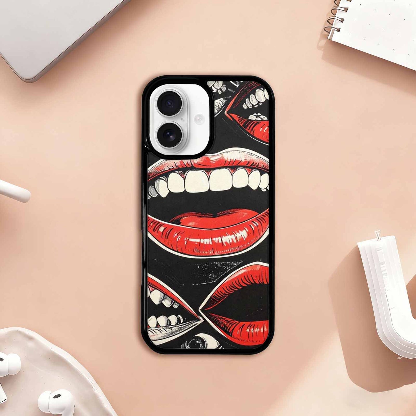 iPhone 17 Case — Googly Cartoon Mouths Cartoon Cute, Custom Printed Phone Case
