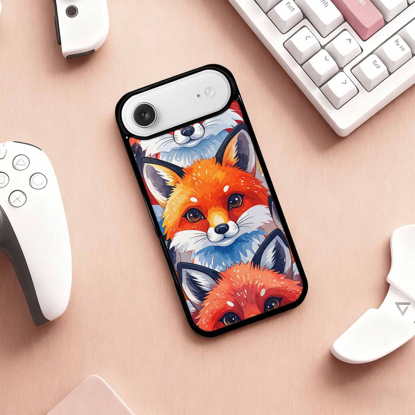 iPhone 17 Air Case — Watercolor Kawaii Fox Faces Watercolor Abstract, Custom Printed Phone Case