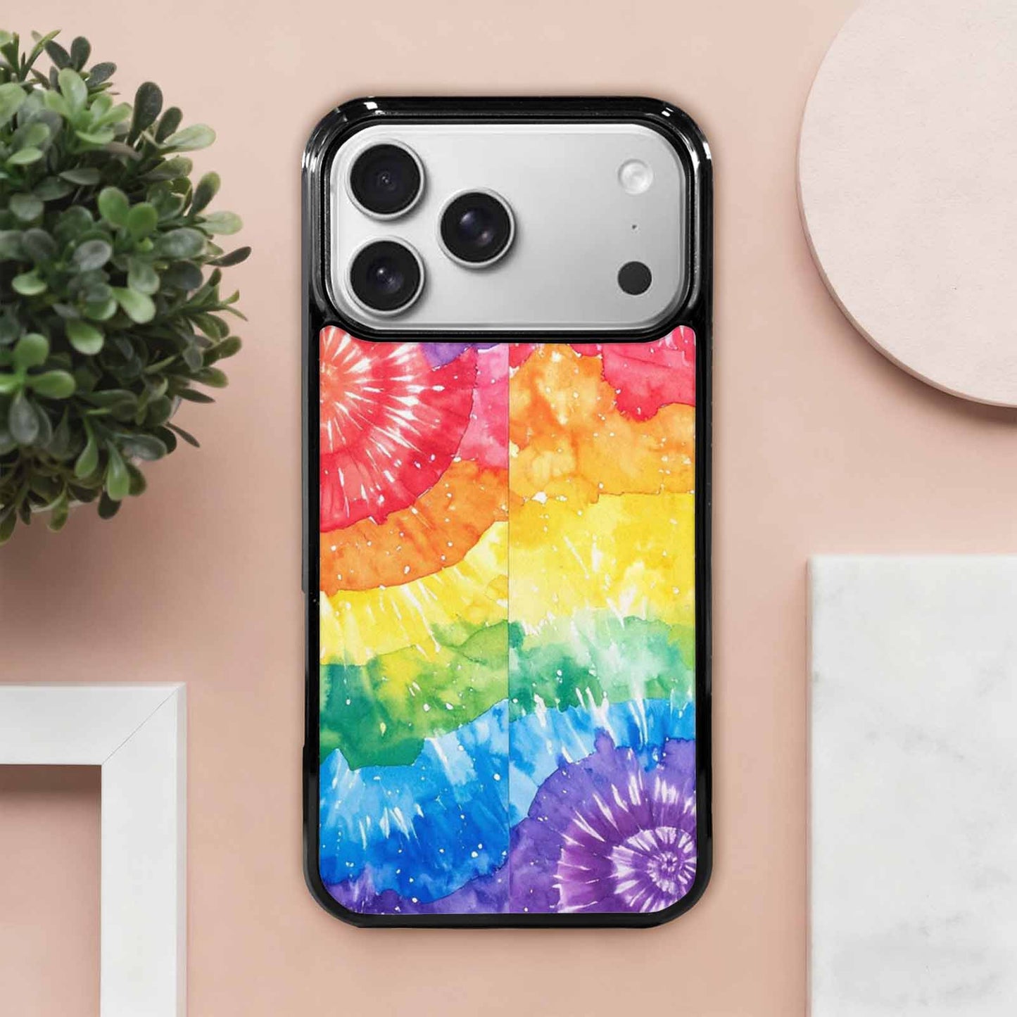 iPhone 17 Pro Max Case — Tie Dye Spiral Rainbow Tie Dye, Custom Made Phone Cover