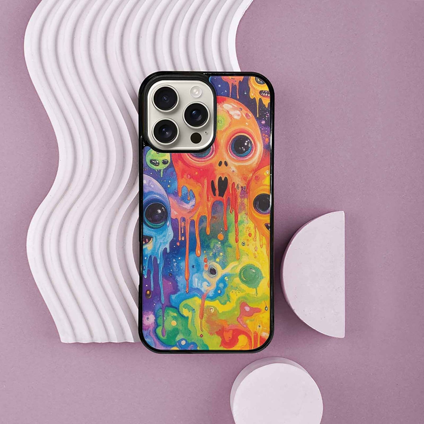 iPhone 16 Pro Max Case — Aliens Tie Dyemelting Aliens P, Custom Print Case Cover