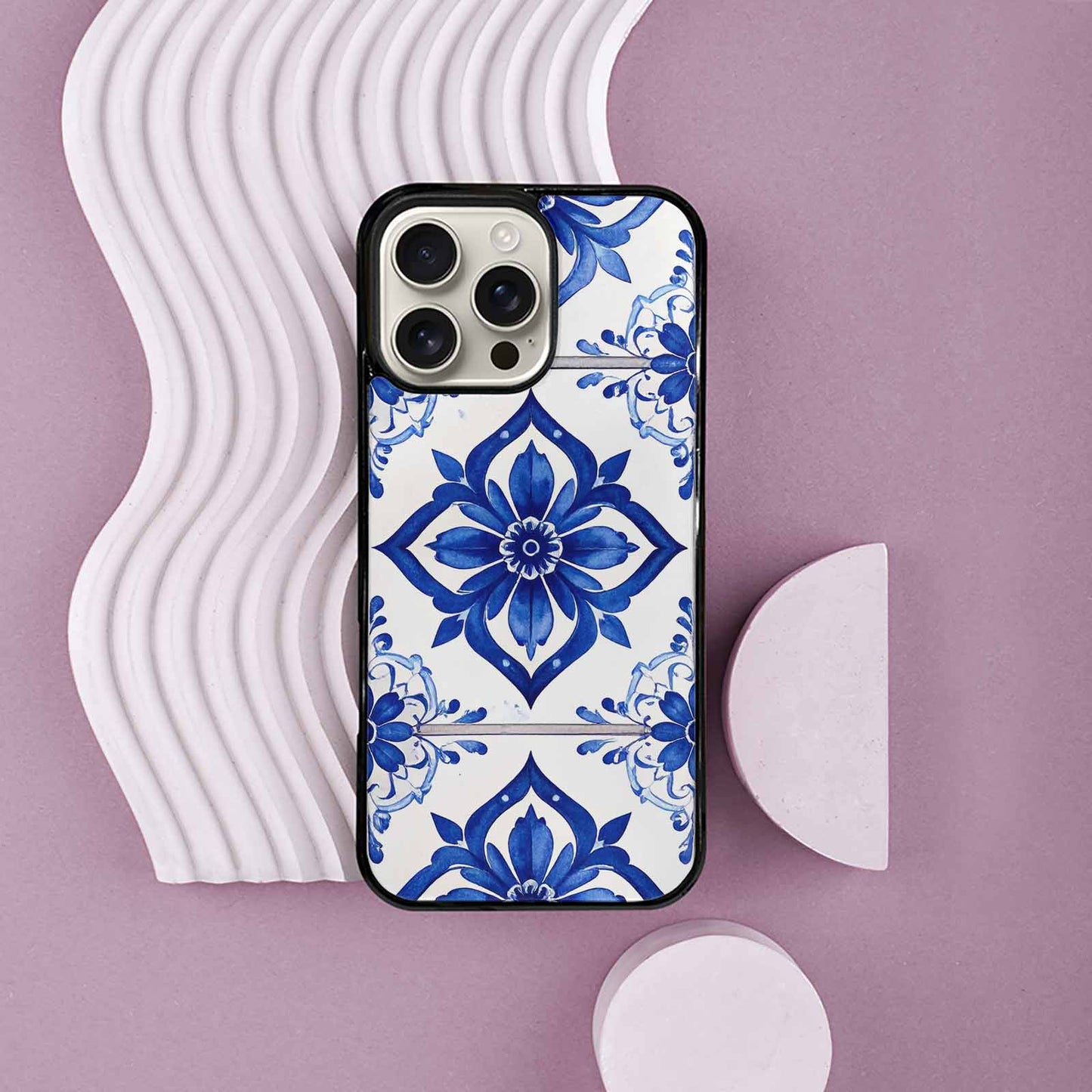 iPhone 16 Pro Max Case — Mexican Talavera Tile Pattern Floral Geometric, Original Design Phone Case
