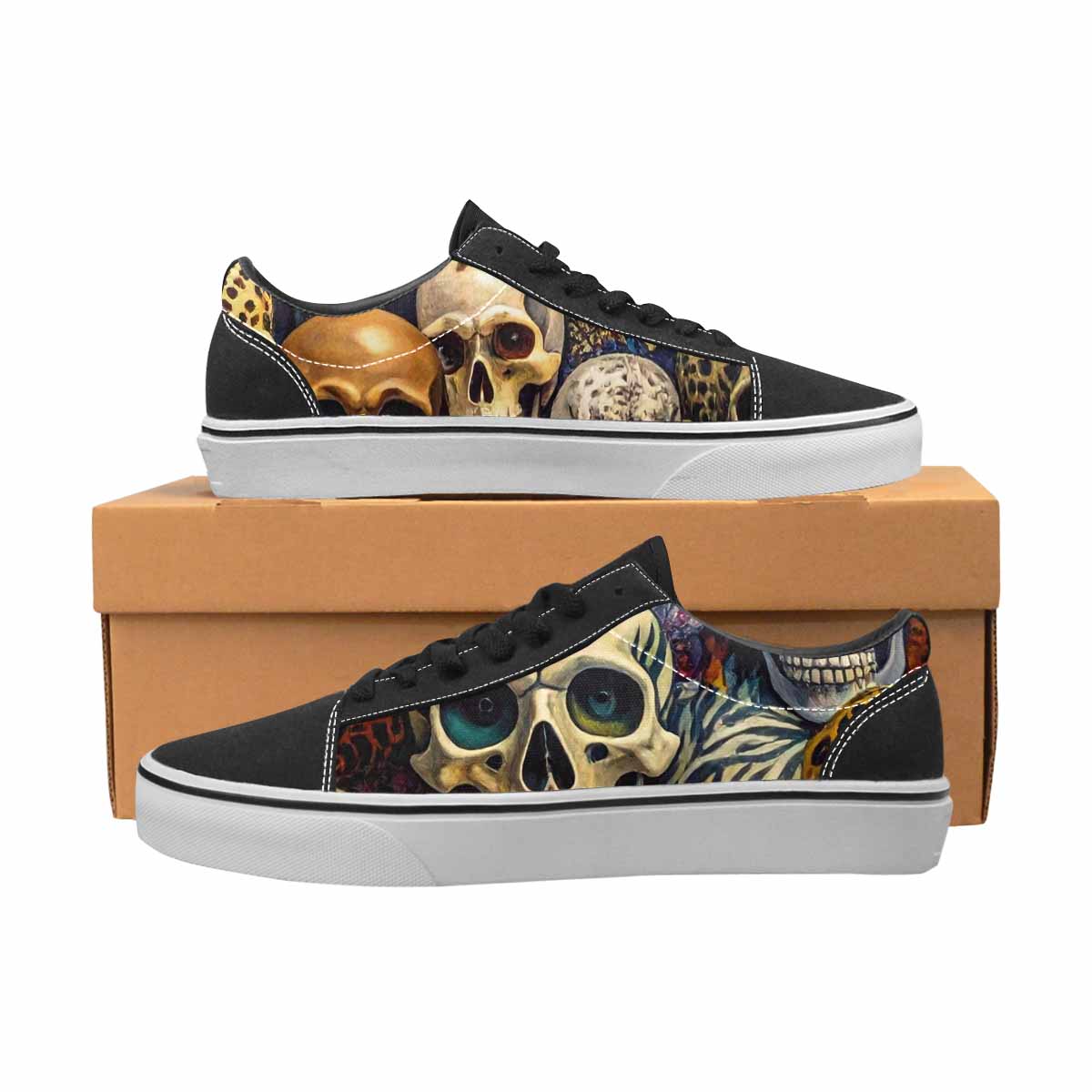 WOMEN'S Skulls Lace-Up Canvas Dark Academia Sneakers
