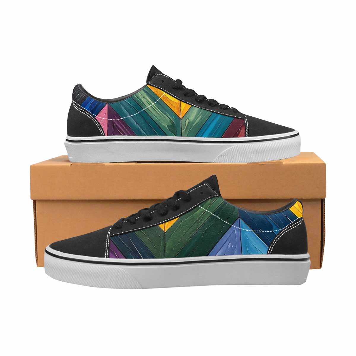 WOMEN'S Progress Pride Flag Canvas Lace-Up Aesthetic Custom Shoes
