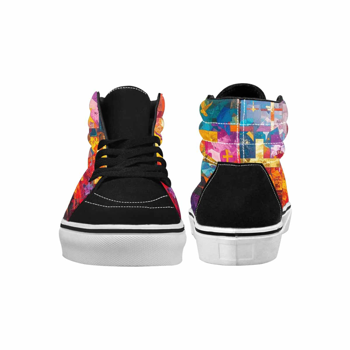 MEN'S Faith Cross High Top Canvas Neon Fantasy Shoes