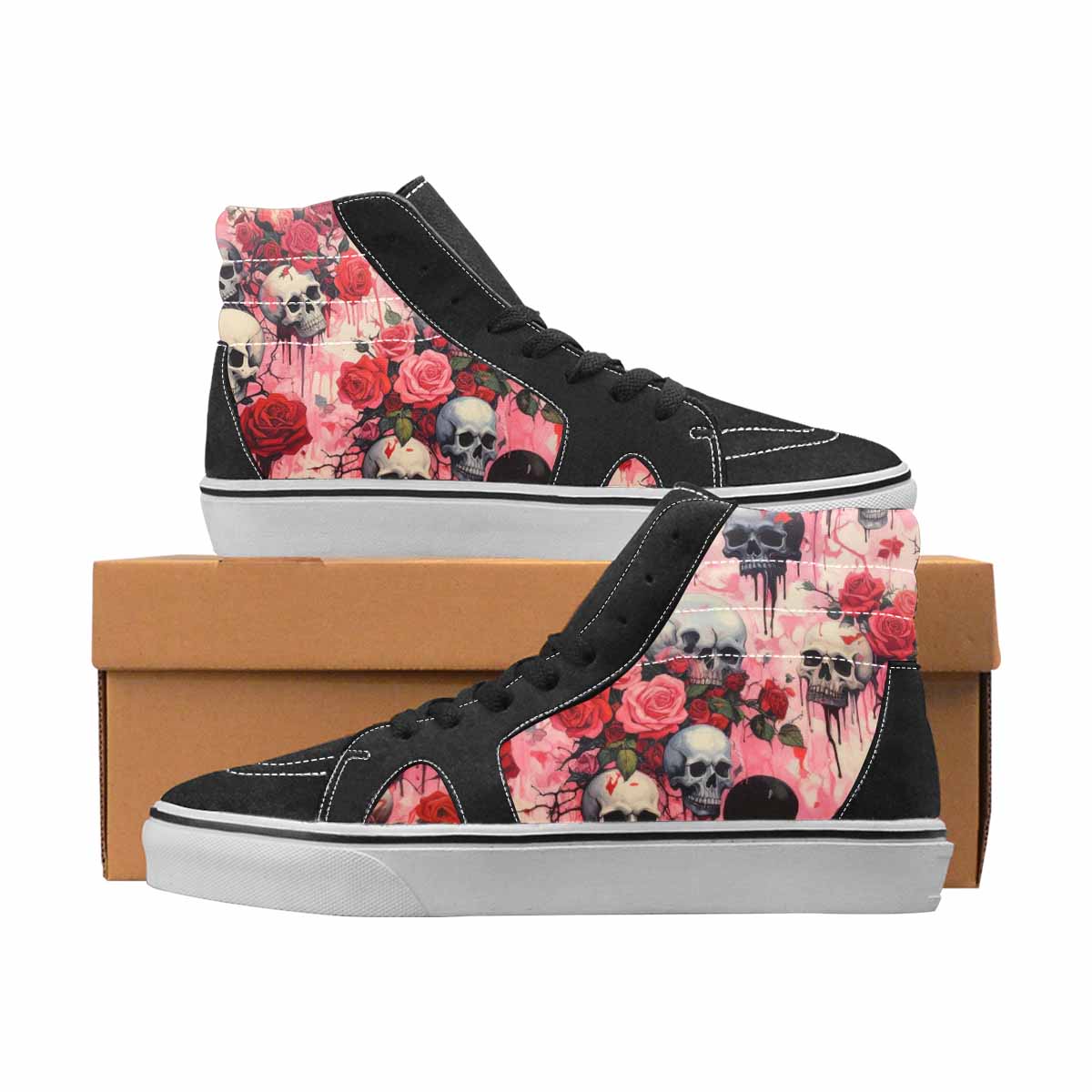 Skulls & Roses Melting Art Sneakers 2 | Women's | Freaky Shoes®