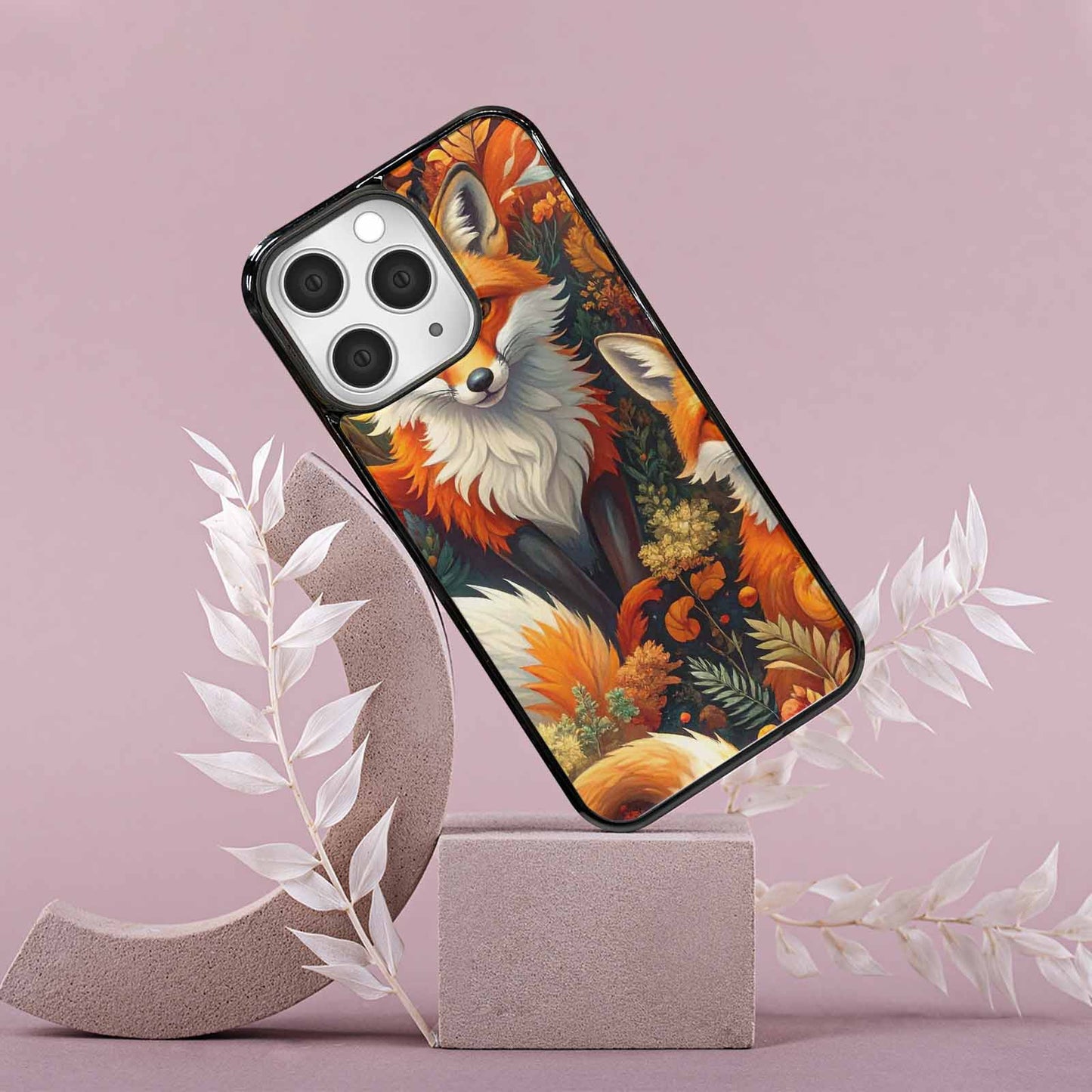 iPhone 15 Pro Max Case — Fox Forest Fox Forest Pattern Hundreds, Custom Printed Phone Case