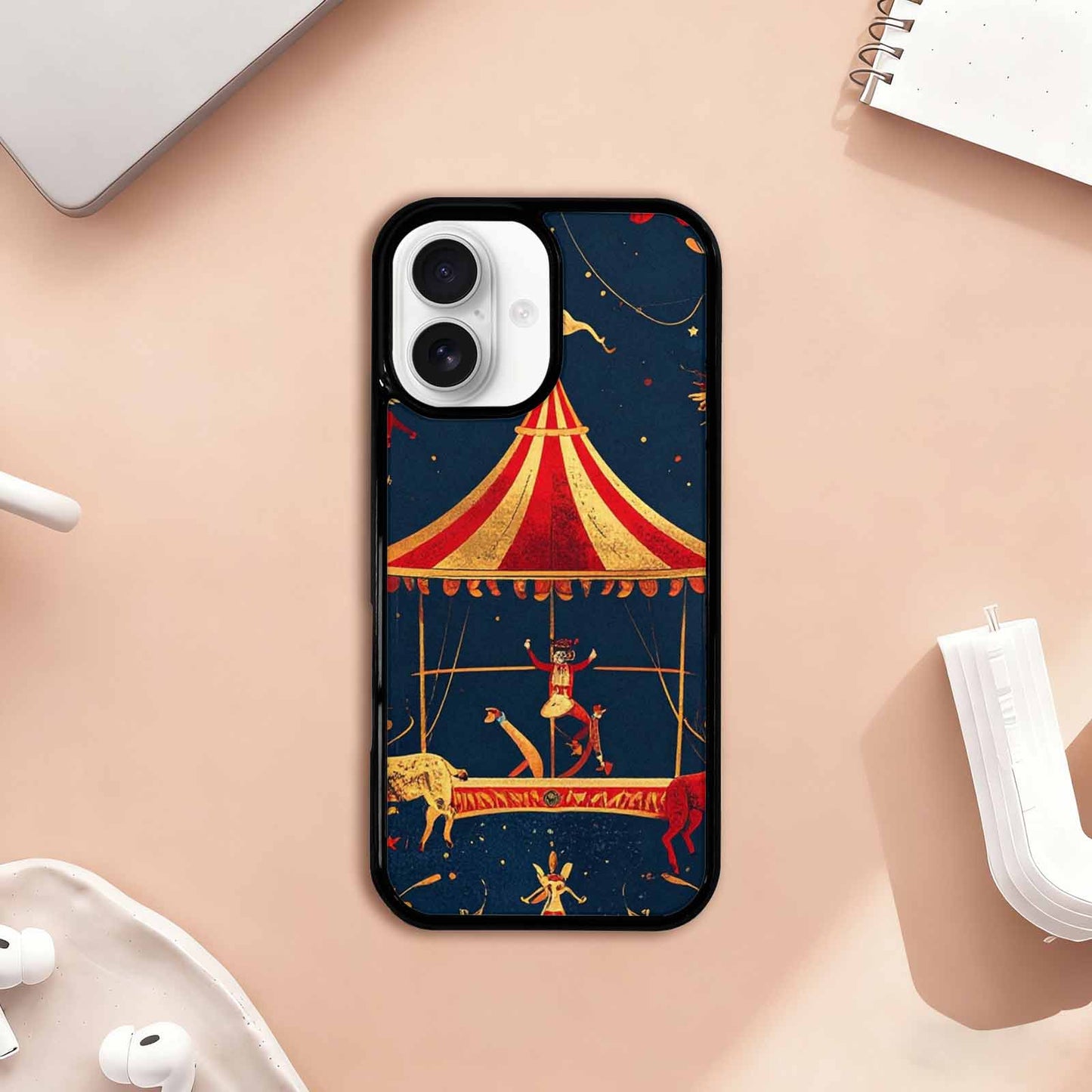 iPhone 17 Case — Vintage Circus Art Pattern Retro Vintage, Personalized Phone Case