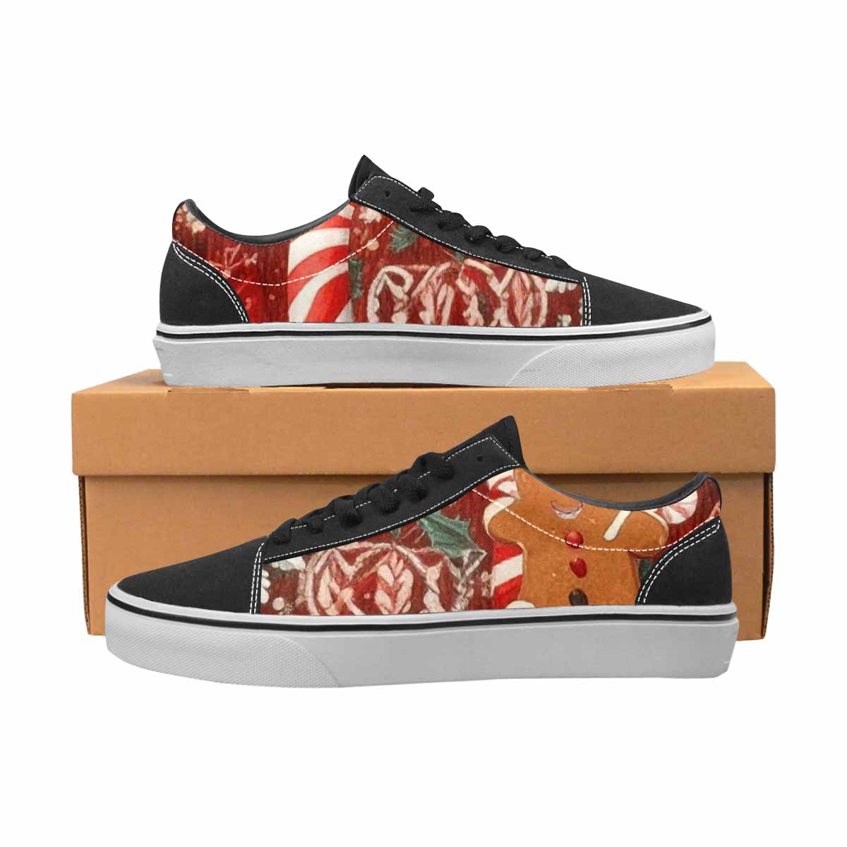 MEN'S Christmas Holly Snowflake Canvas Lace-Up Vivid Sneakers