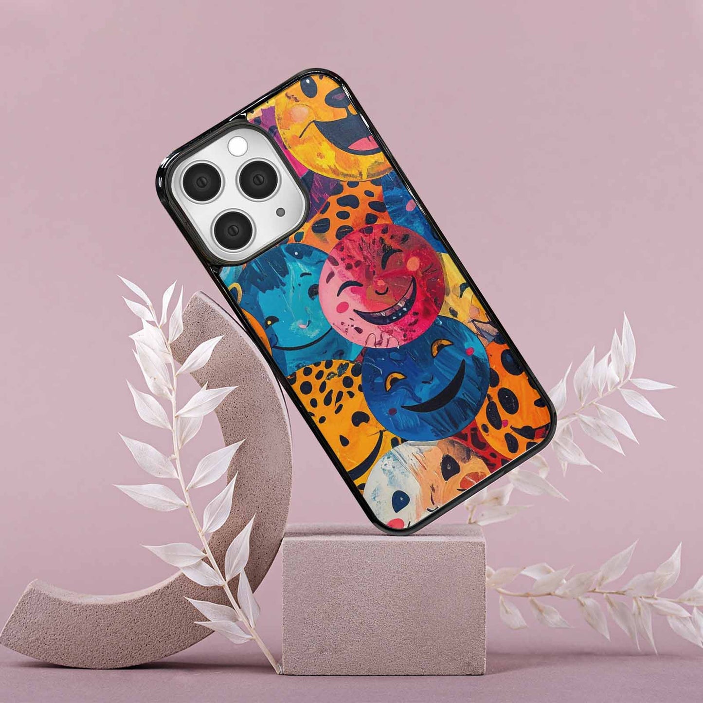 iPhone 15 Pro Max Case — Smiley Faces Animal Printsmile Kh7 Personalized, Customized Protective Case