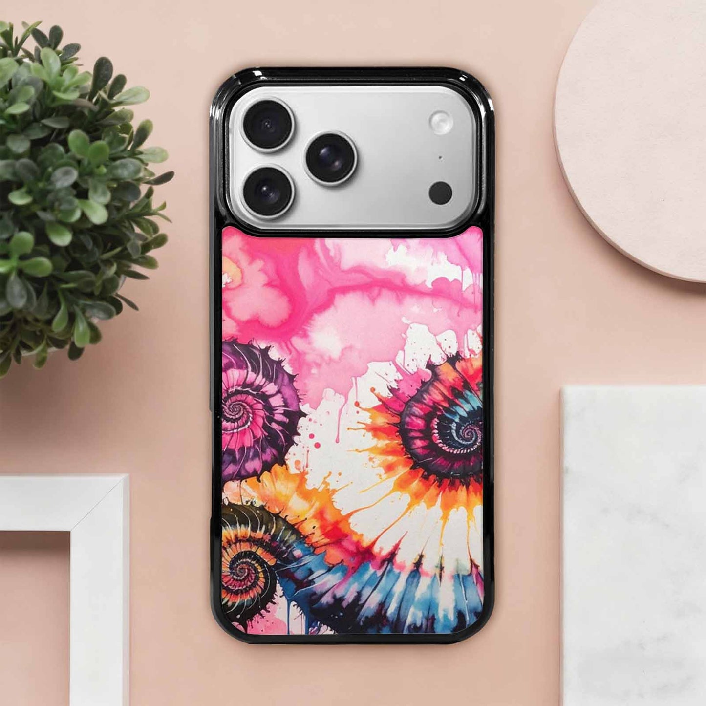 iPhone 17 Pro Max Case — Tie Dye Swirls Black Tie Dye, Unique Phone Case Design