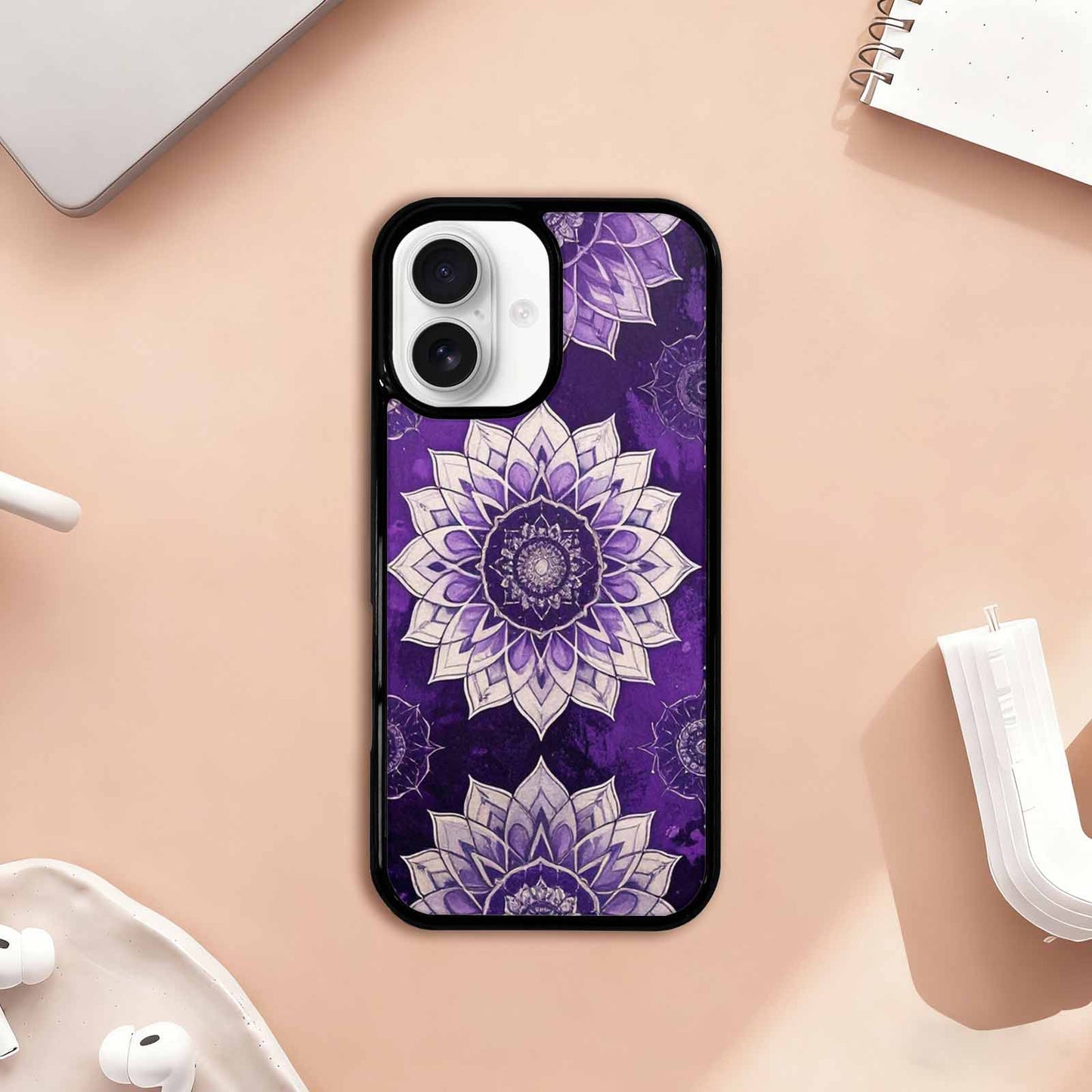 iPhone 17 Case — Small Mandala Pattern, Randomly Floral, Custom Printed Phone Case