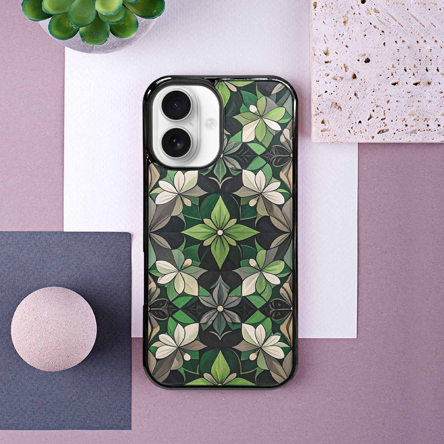 iPhone 16 Case — Aromantic Flag Color Theme Small Rainbow, Custom Printed Phone Case