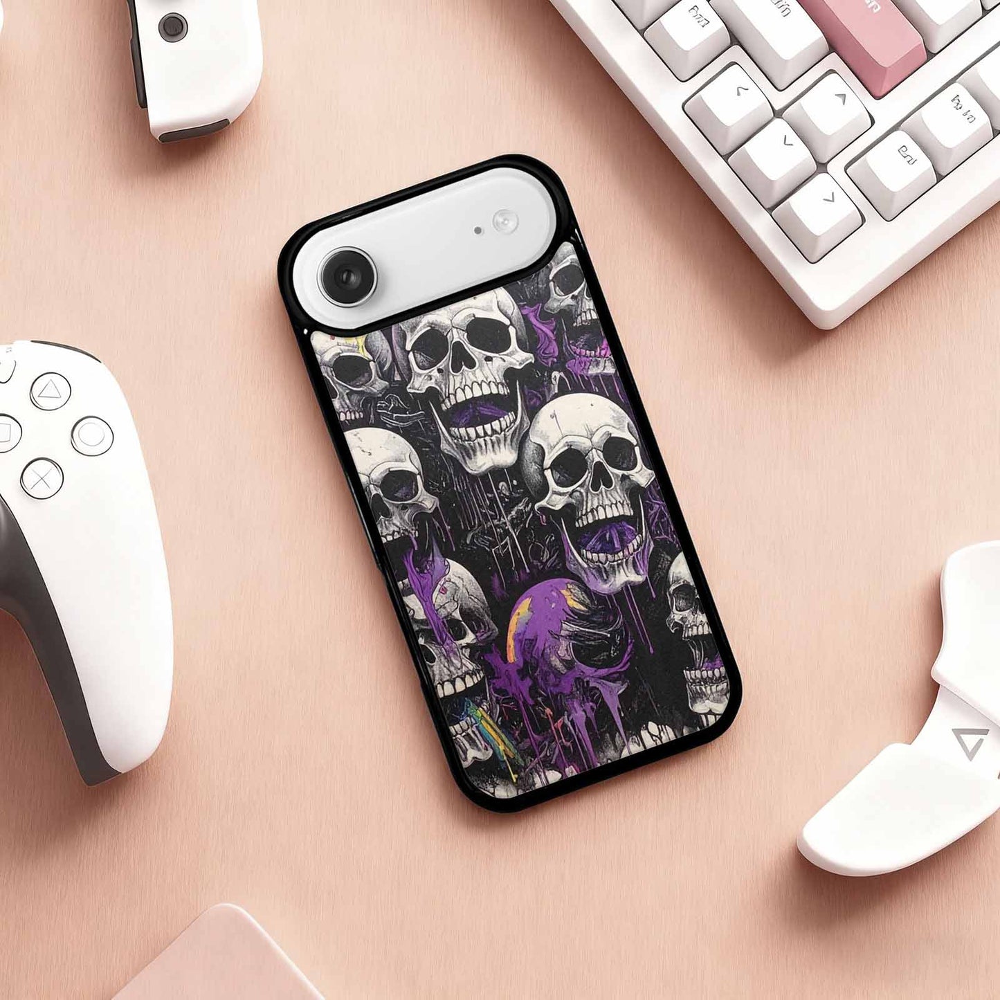 iPhone 17 Air Case — Black Purple Ink Rainbow From Gothic, Unique Phone Case Design