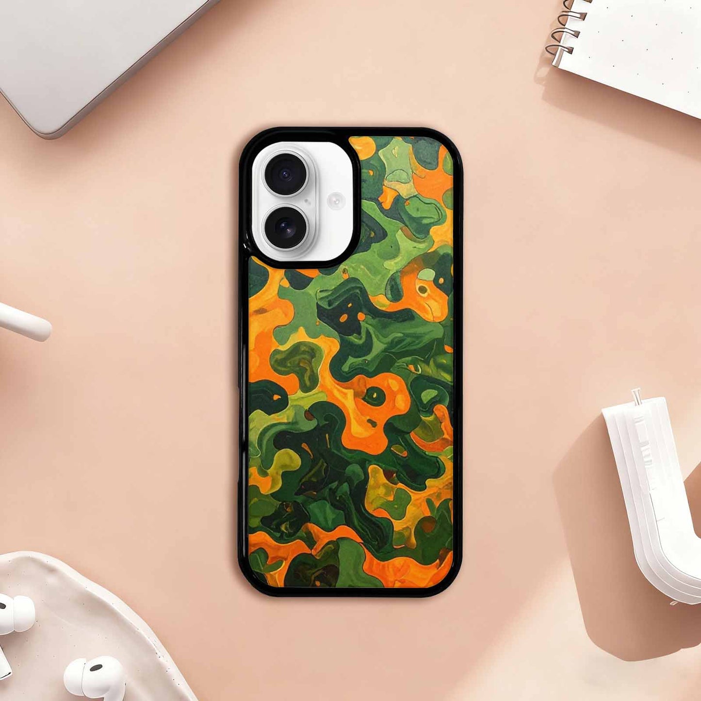 iPhone 17 Case — Small Military Camouflage Blotch Camo, Custom Printed Phone Case